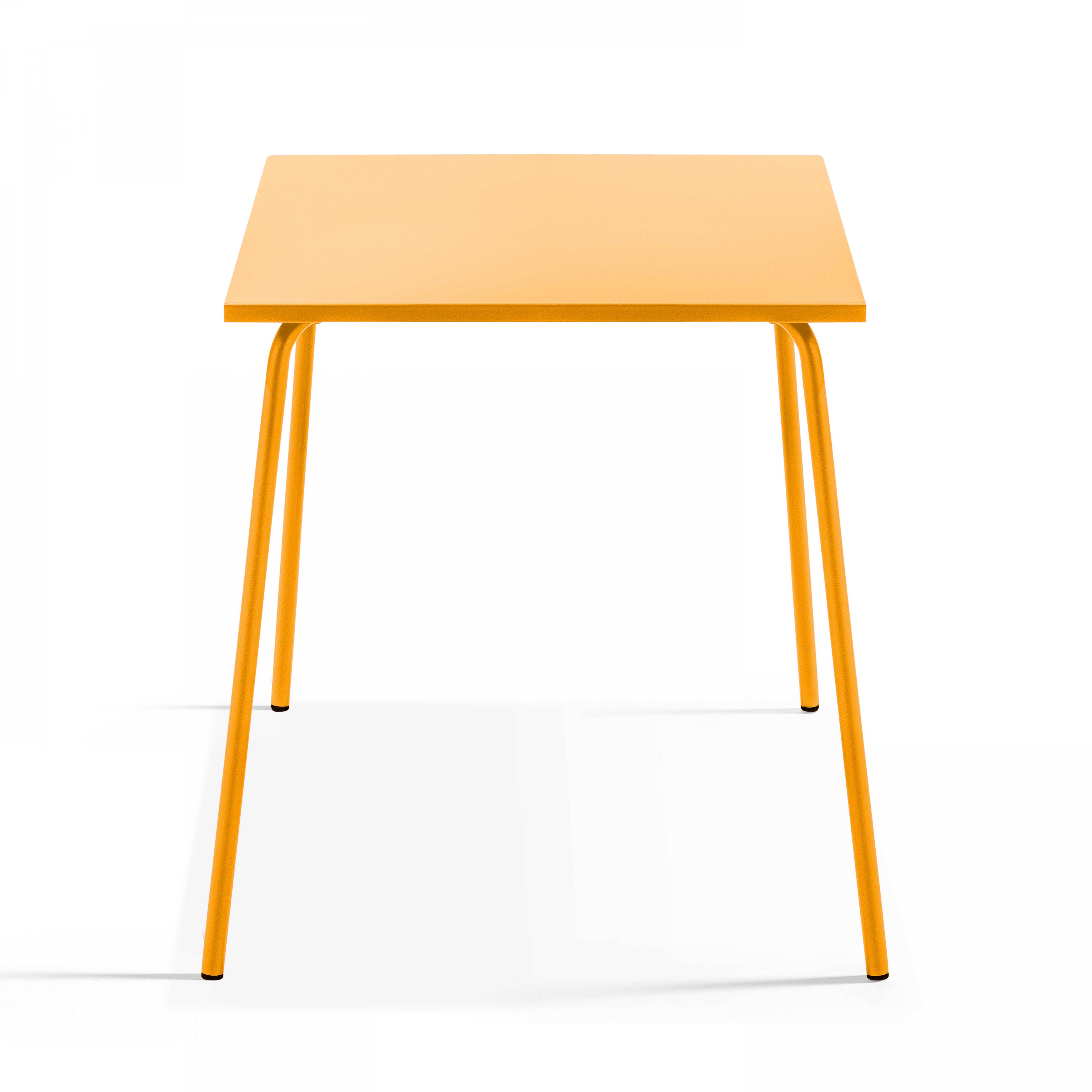 Oviala - Ensemble table de jardin carrée et 4 fauteuils acier jaune Palavas - Oviala - Image 3