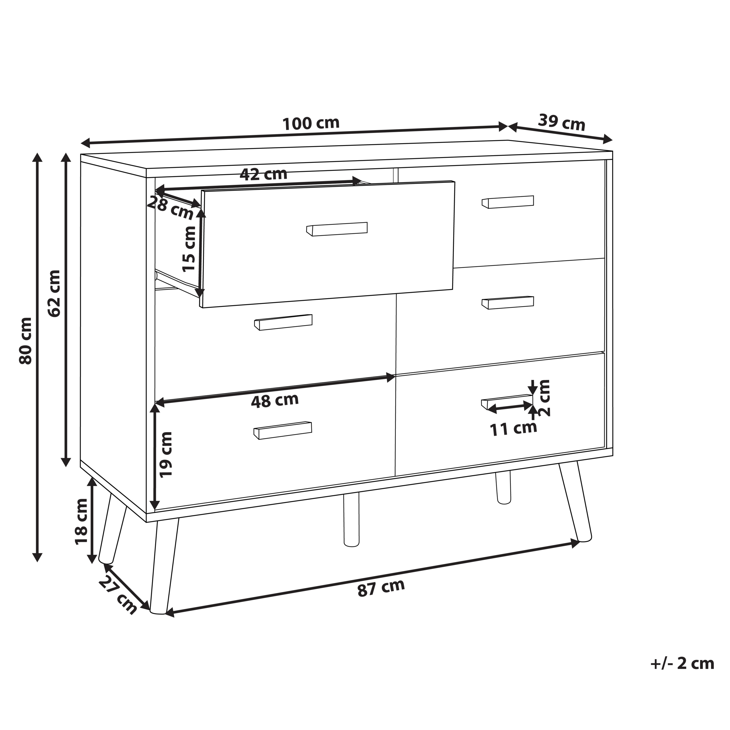 Beliani - Commode MDF Blanc NEWARK - 100x39x80- Beliani - Image 3