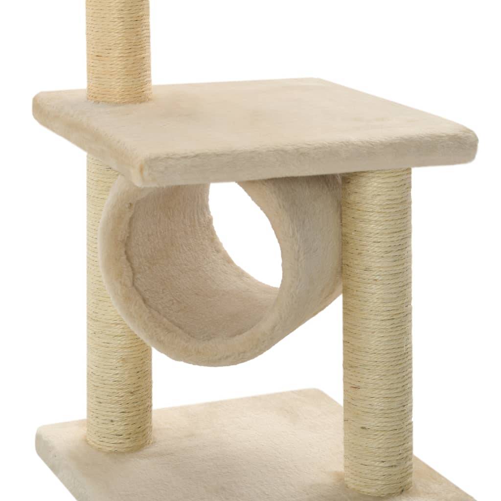 Arbre à chat sisal et peluche beige 30 x 30 x 65 cm, Poids:3.45kg - PANGIVO - Image 5