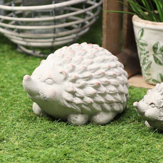 Statue statuette sculpture animaux hérisson déco jardin béton gris 21cm Chemin de campagne - Image 2