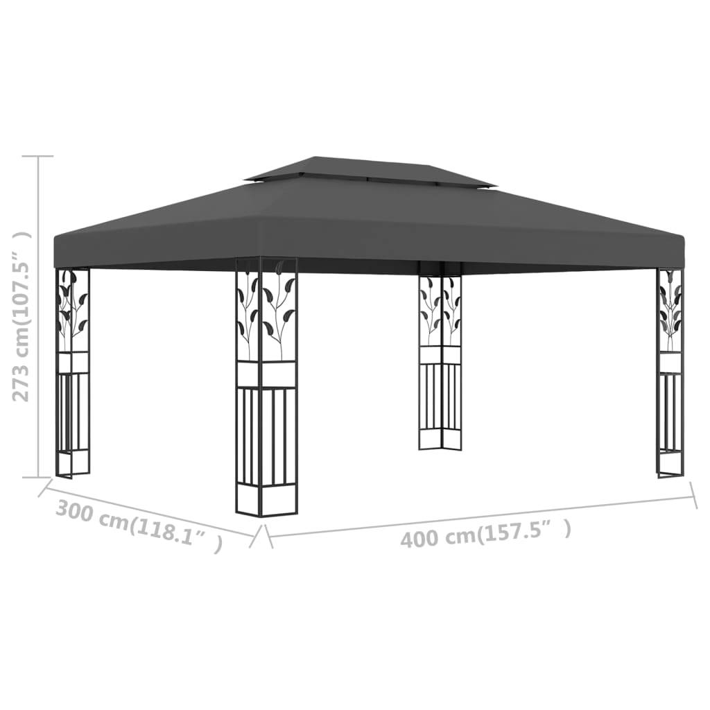 Vidaxl - Tonnelle avec double toit 3x4 m Anthracite vidaXL 48031 - Image 3