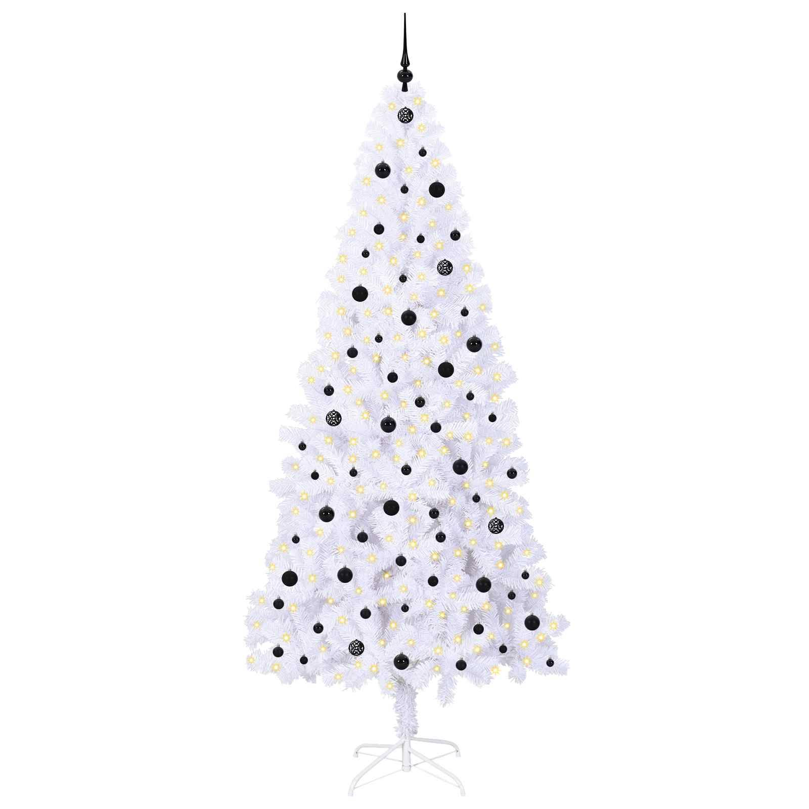 Sapin de Noël | Arbre de Noël artificiel avec 300 LED Blanc 240 cm PVC et Acier Maison Chic - Image 3