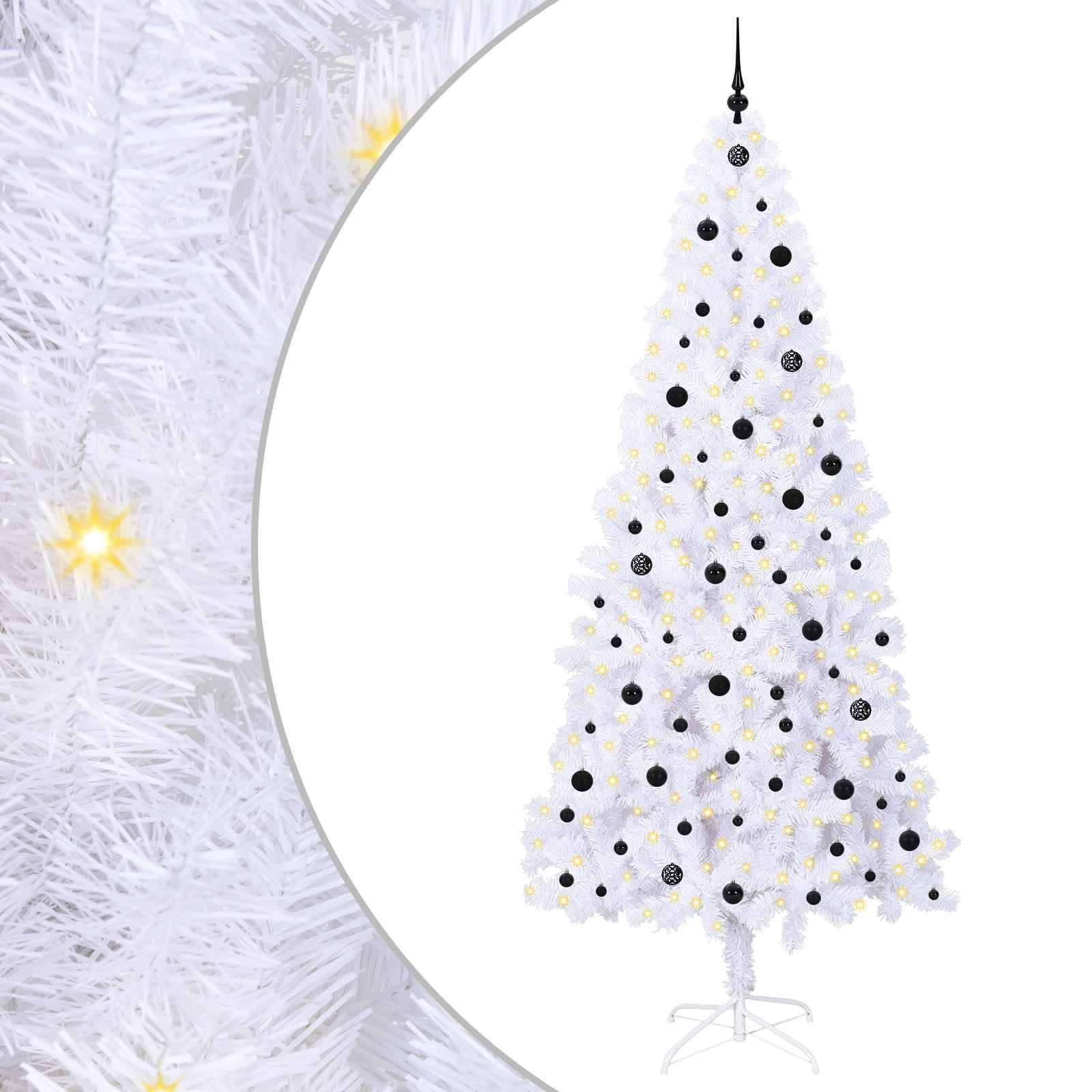 Sapin de Noël | Arbre de Noël artificiel avec 300 LED Blanc 240 cm PVC et Acier Maison Chic - Image 1