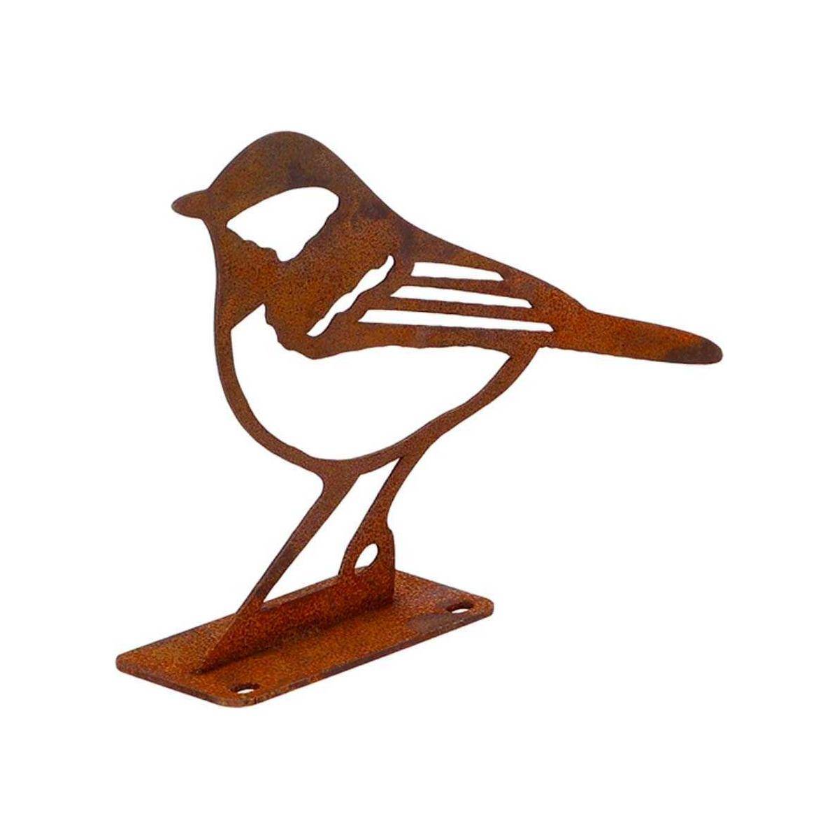 Esschert Design - Animal en acier effet rouillé à poser Mésange