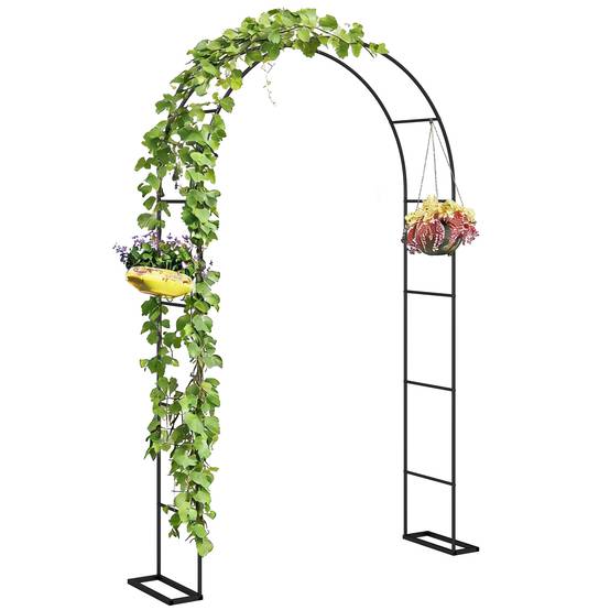 Arche de jardin métal noir 145 x 39 x 237 cm - PANGIVO - Image 1