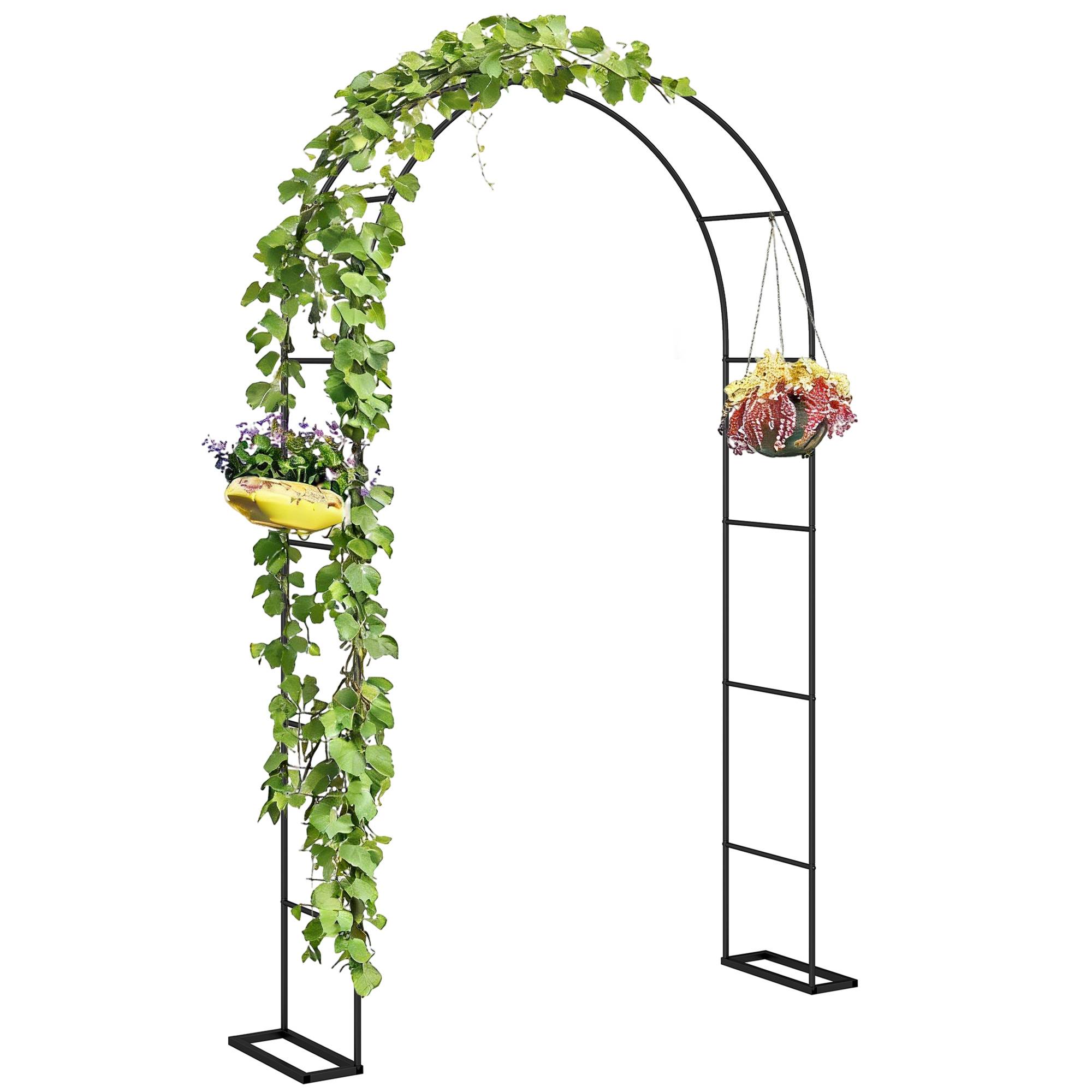 Arche de jardin métal noir 145 x 39 x 237 cm - PANGIVO - Image 1