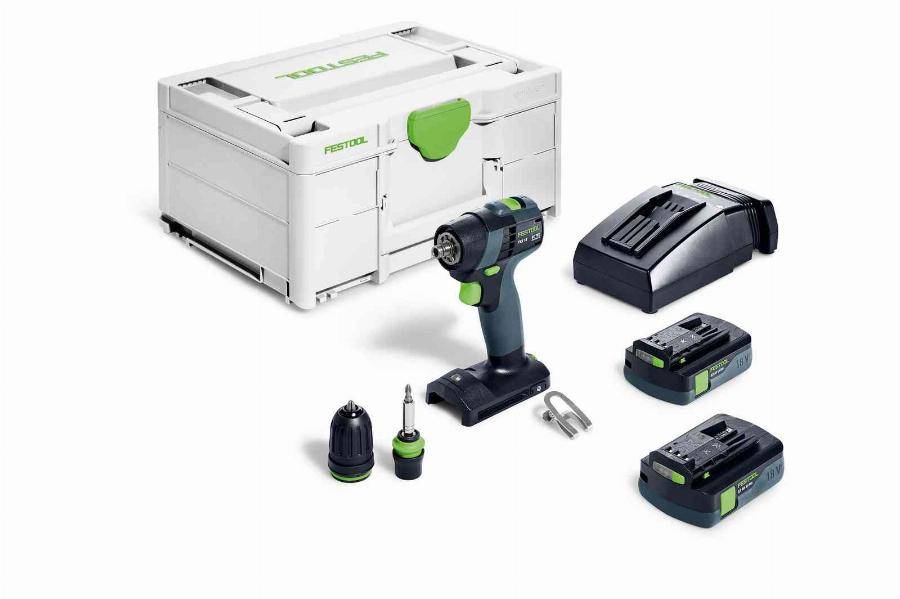 Perceuse-visseuse sans fil TXS 18 C 3,0-Plus - FESTOOL - avec 2 Batteries 18V 3.0 AH - Systainer - 576895 - Image 1