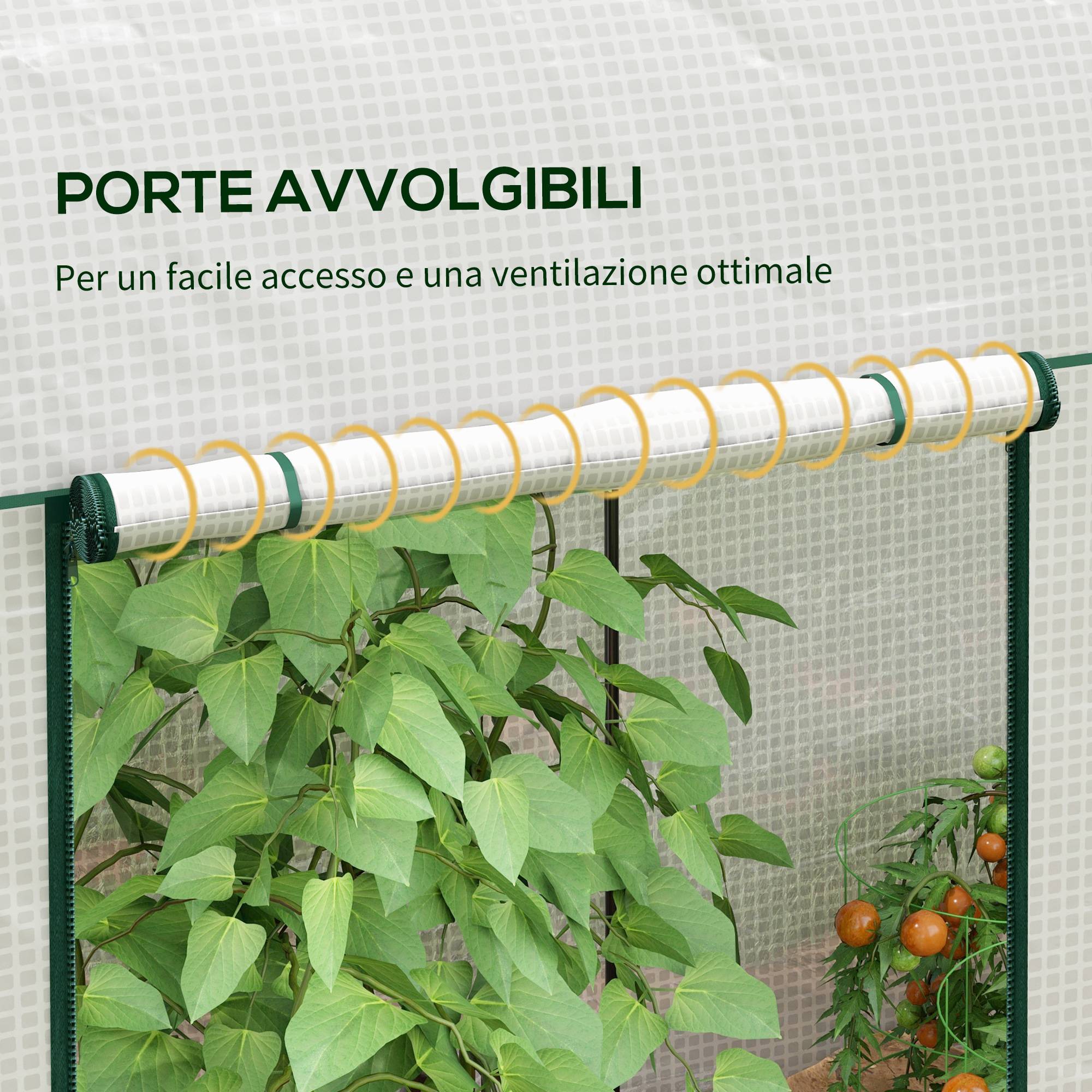 ComfortXL - Serre de jardin acier PE 200 x 100 x 178 cm blanche pour tomates et plantes grimpantes - ComfortXL Outdoor Living - Image 8