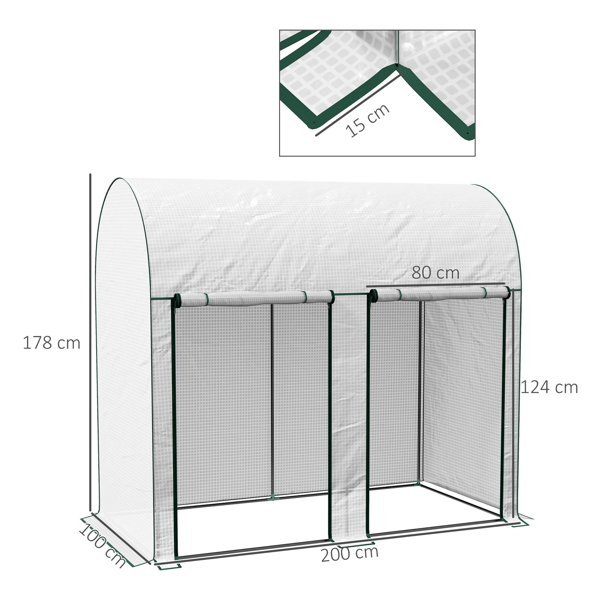 ComfortXL - Serre de jardin acier PE 200 x 100 x 178 cm blanche pour tomates et plantes grimpantes - ComfortXL Outdoor Living - Image 5