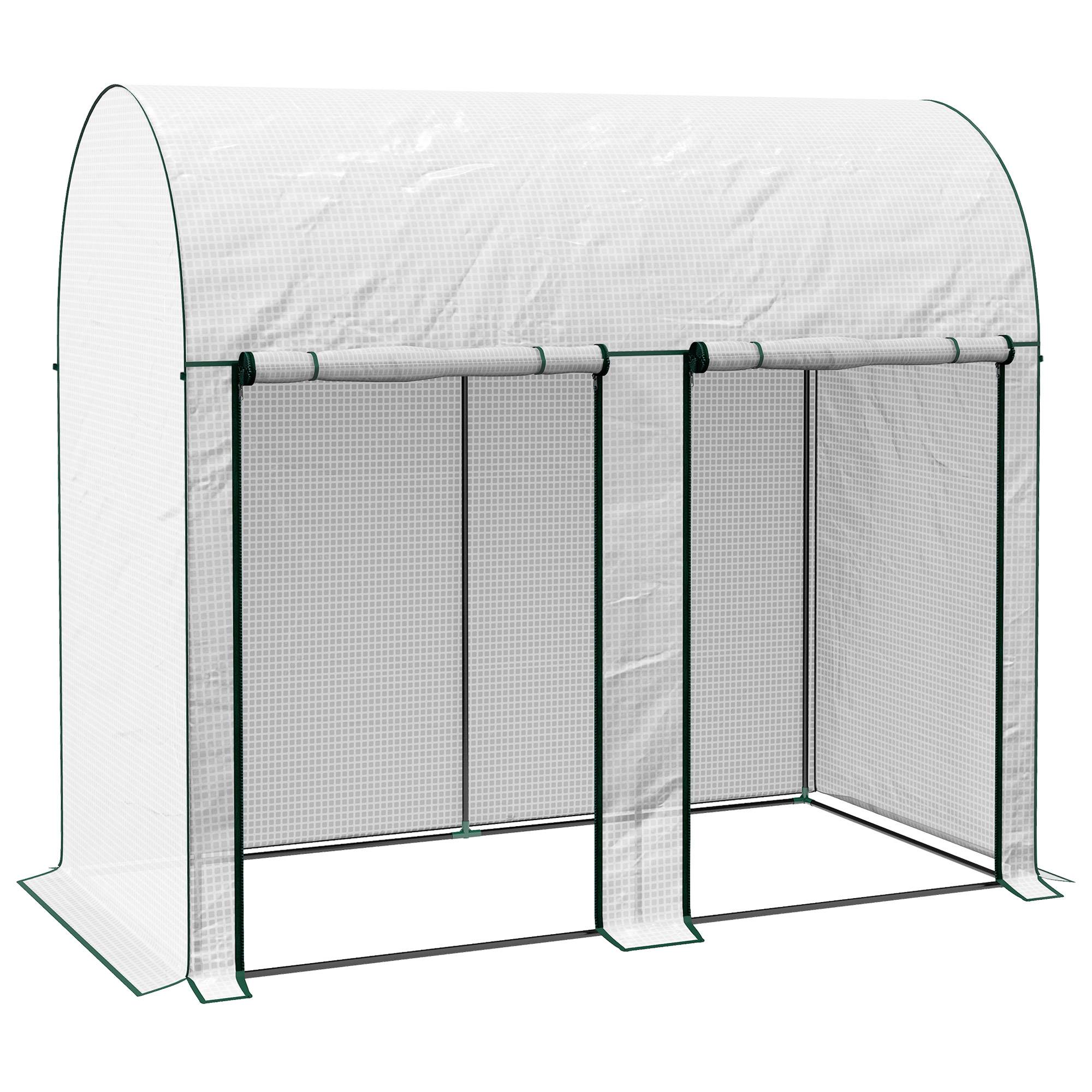 ComfortXL - Serre de jardin acier PE 200 x 100 x 178 cm blanche pour tomates et plantes grimpantes - ComfortXL Outdoor Living - Image 2