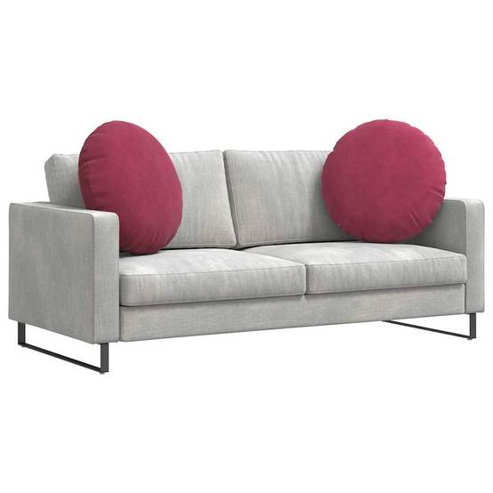 Lot de 2 Coussins de Siège en Velours Housses Amovibles pour Décoration Intérieure Bordeaux Ø80 cm – ComfortXL Outdoor Living - Image 3