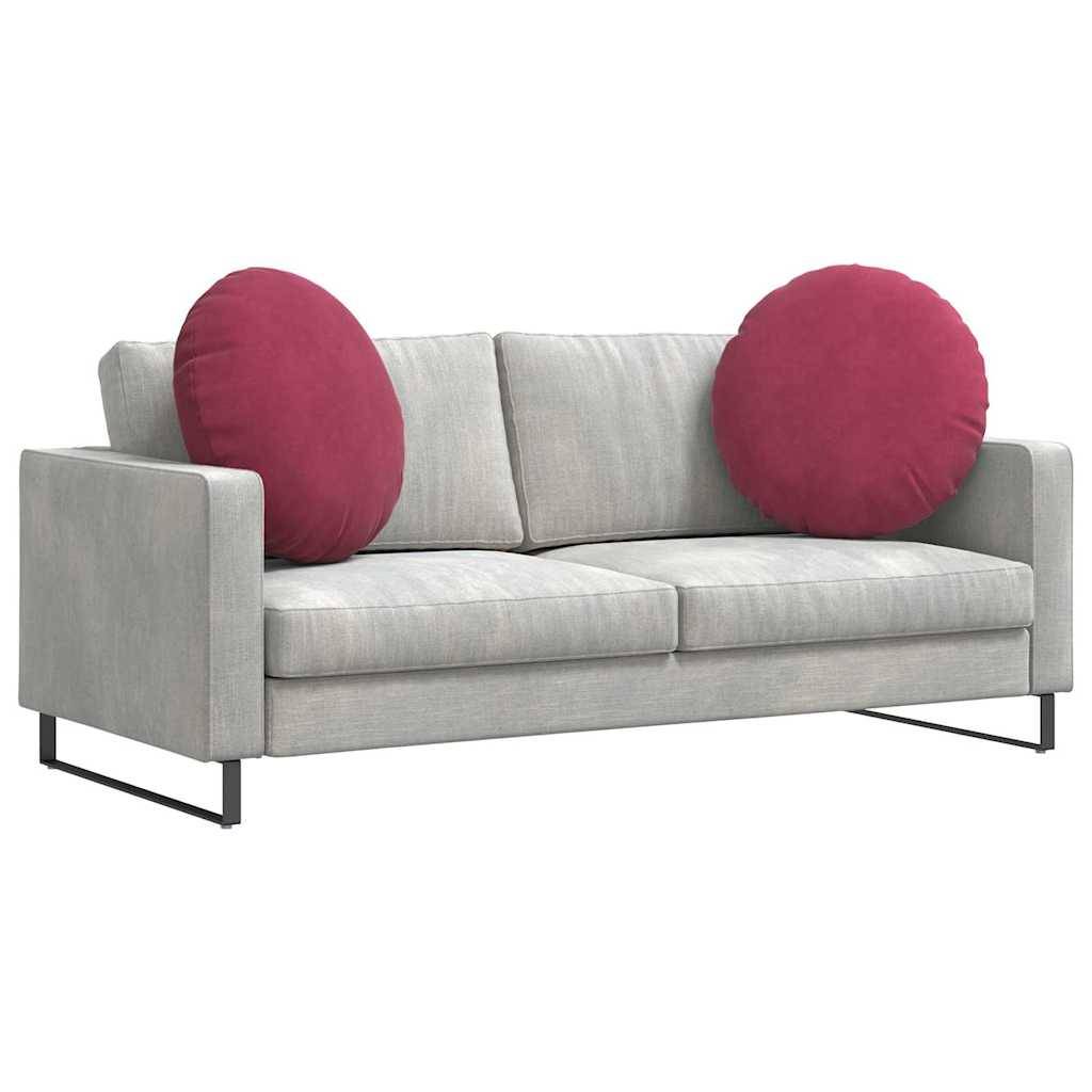 Lot de 2 Coussins de Siège en Velours Housses Amovibles pour Décoration Intérieure Bordeaux Ø80 cm – ComfortXL Outdoor Living - Image 3