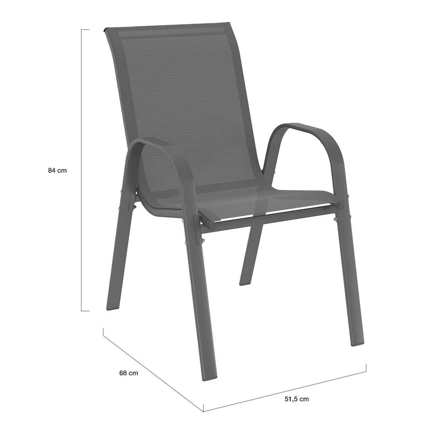 Salon de jardin MADRID table 240 CM et 10 chaises empilables gris anthracite - Image 6