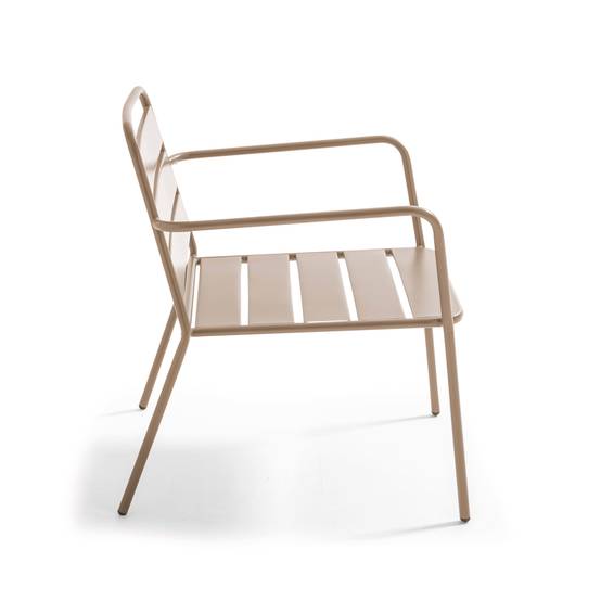 Oviala - Fauteuil de jardin bas en métal taupe Palavas - Oviala - Image 2