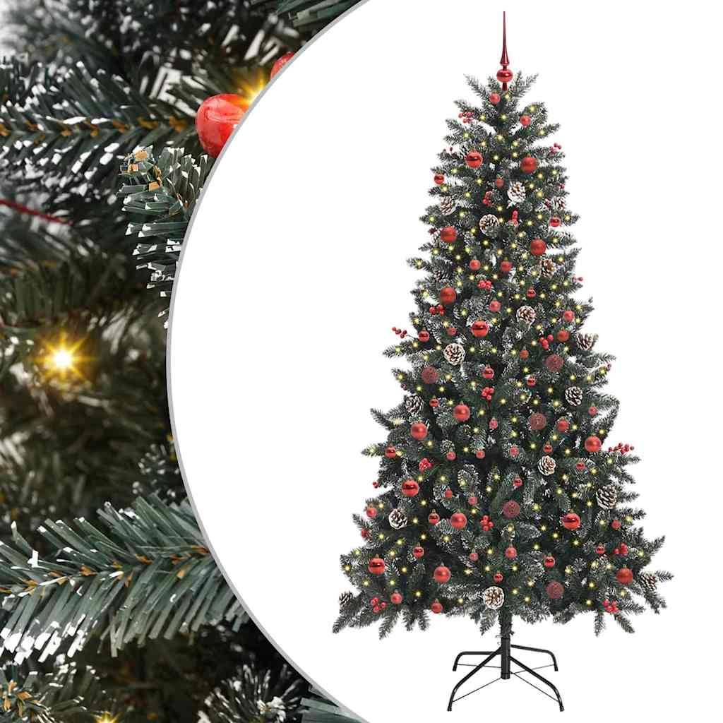 ComfortXL - Arbre de Noël Artificiel Vert 210cm, Look Enneigé, Illuminé par 300 LED et Décoré de 120 Boules – ComfortXL Outdoor Living - Image 1