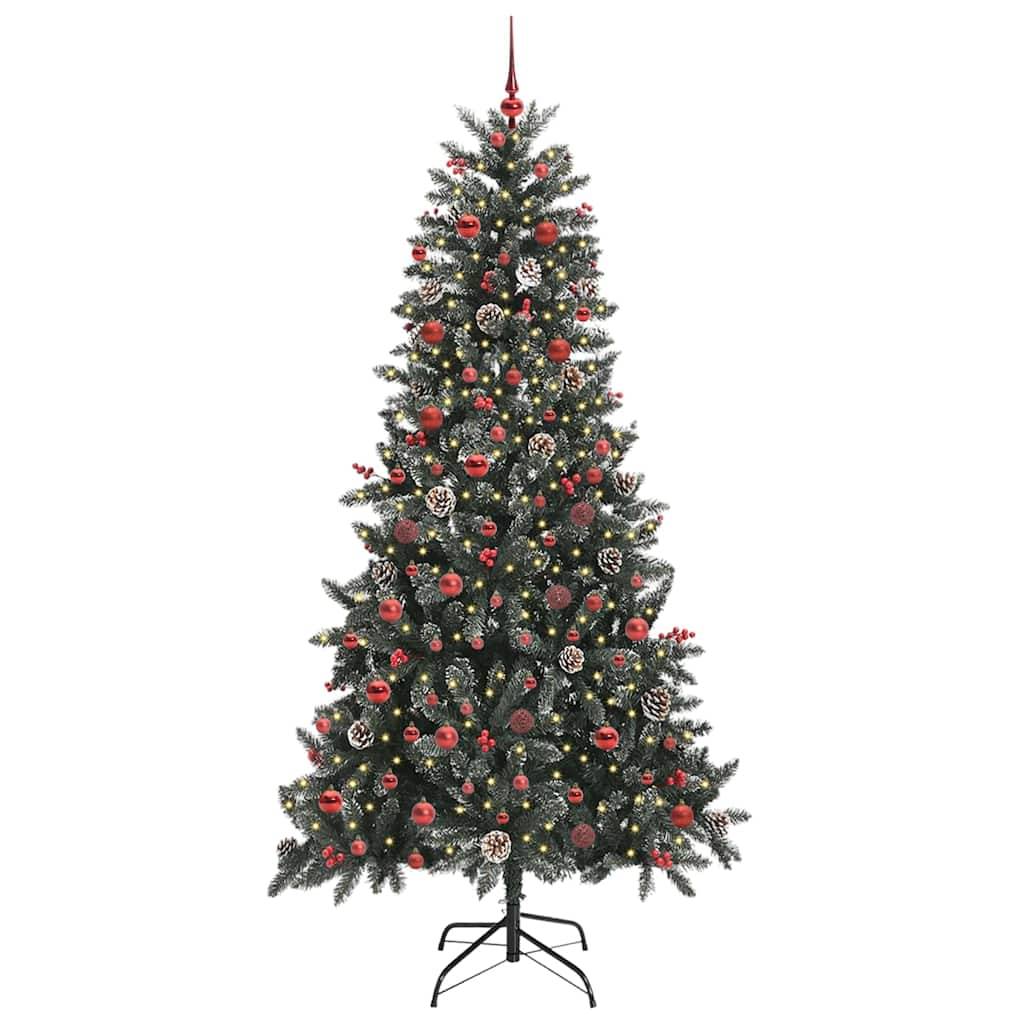 ComfortXL - Arbre de Noël Artificiel Vert 210cm, Look Enneigé, Illuminé par 300 LED et Décoré de 120 Boules – ComfortXL Outdoor Living - Image 2