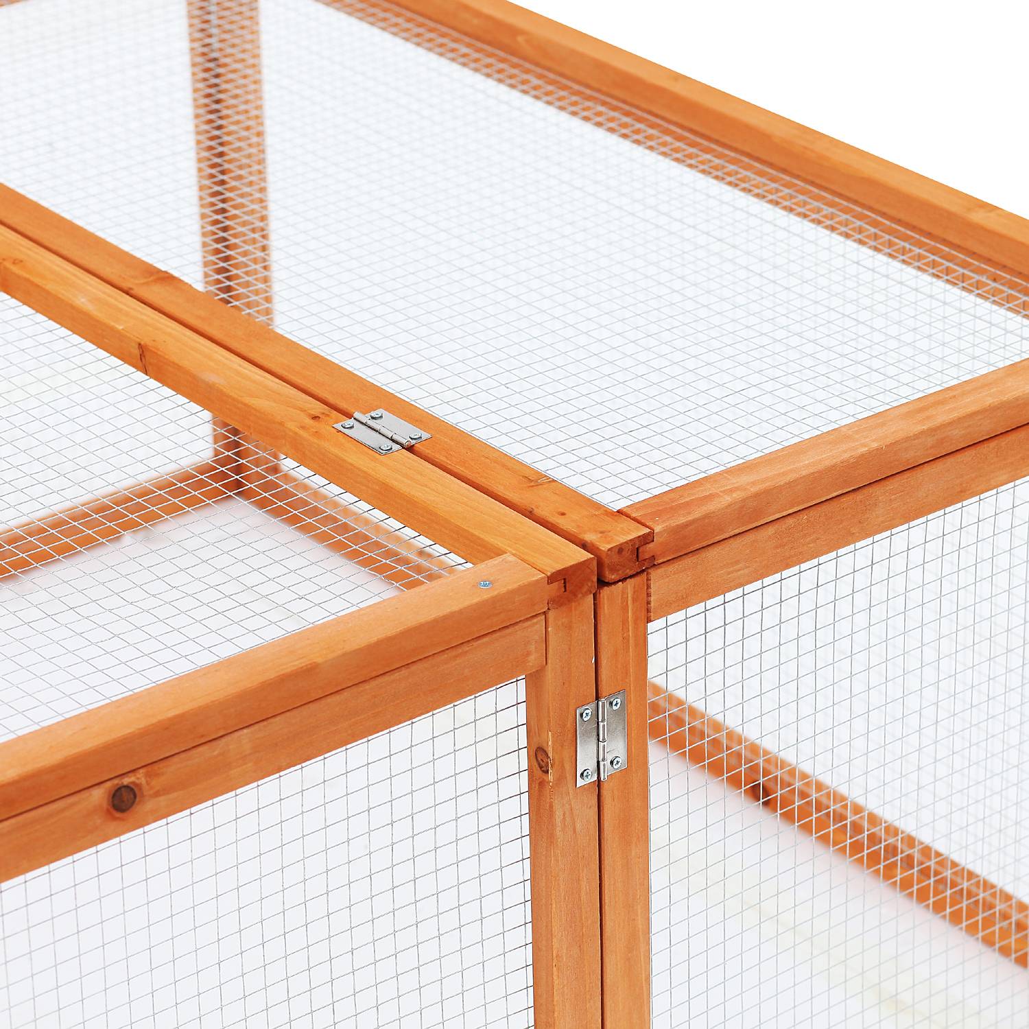 Cage lapins bois hiver, toit ouvrant, 181 x 100 x 48 cm, petits animaux, intérieur/extérieur, naturel - Image 9