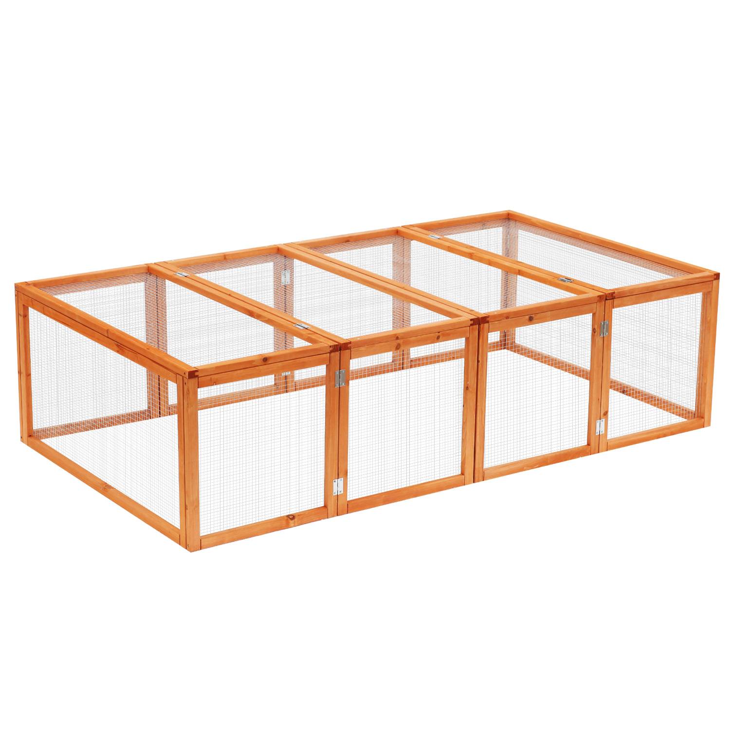 Cage lapins bois hiver, toit ouvrant, 181 x 100 x 48 cm, petits animaux, intérieur/extérieur, naturel - Image 10