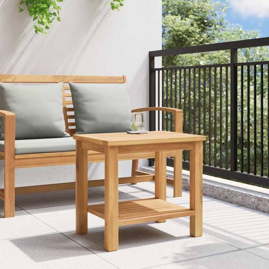 Table basse bois de teck massif marron 50 x 35 x 45 cm - PANGIVO - Image 4
