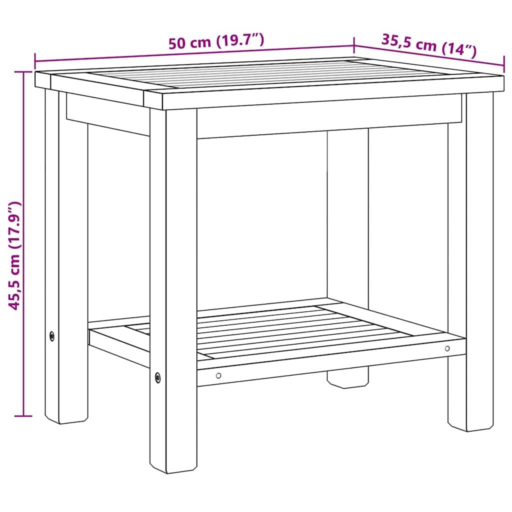 Table basse bois de teck massif marron 50 x 35 x 45 cm - PANGIVO - Image 8