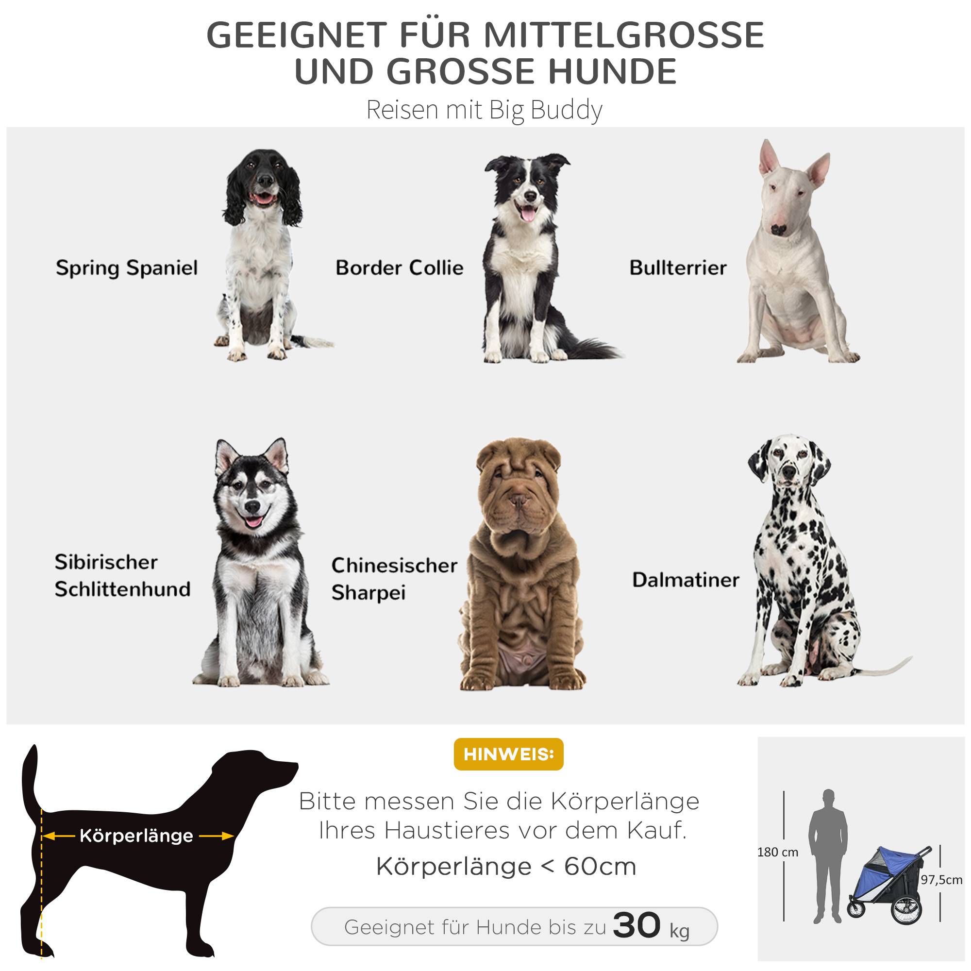 PANGIVO - Poussette pour chien en tissu oxford bleu 111.0 x 70.0 x 97.5 cm - PANGIVO - Image 4
