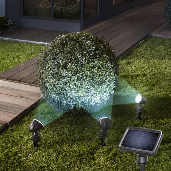 Projecteur solaire esotec, set de 3 Trio Professional couleur de lumière 6500K outdoor 102542 - Image 1