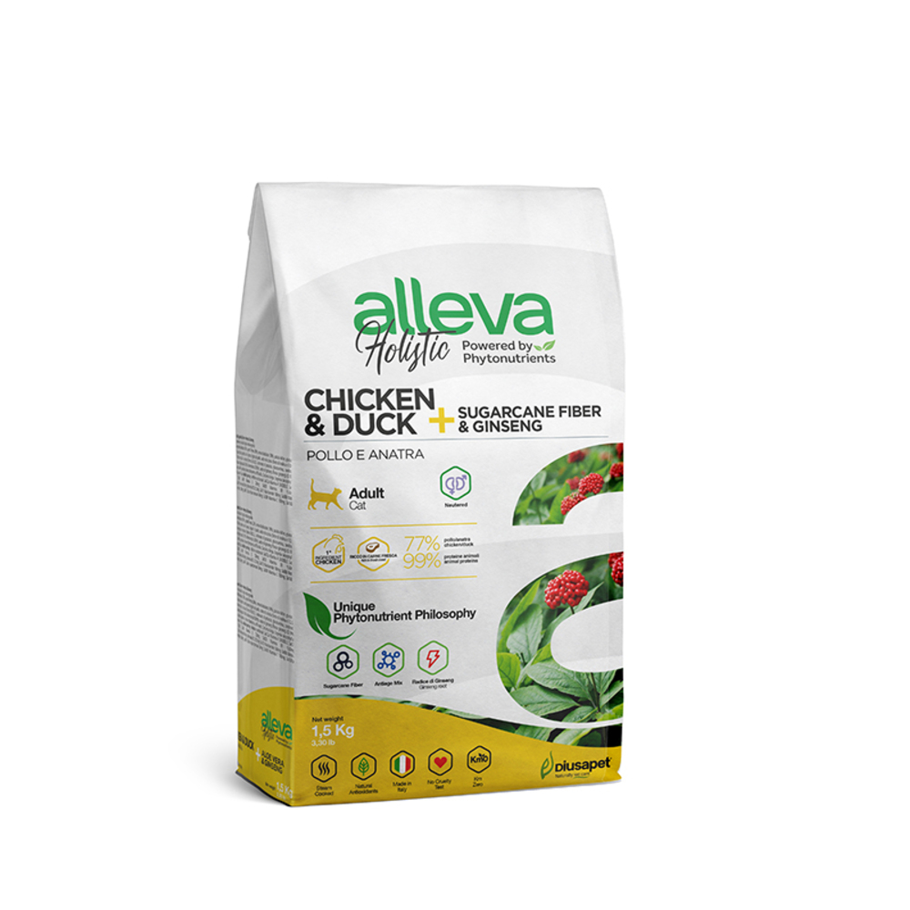 Alleva - Croquettes Sans Céréales Poulet & Canard pour Chat Stérilisé - Image 1