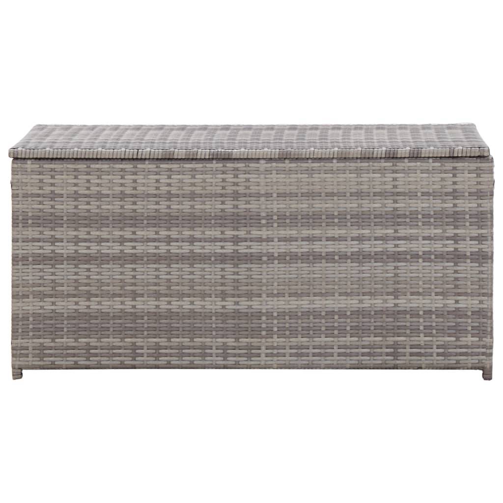 Coffre de rangement - Boîte de rangement extérieure - Coffre de jardin résine tressée 100x50x50 cm gris - Image 3