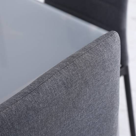 Lot de 4 chaises de salle à manger chaises de cuisine avec dossier haut pieds en métal et tissu en lin 41x50x97cm gris - Image 9