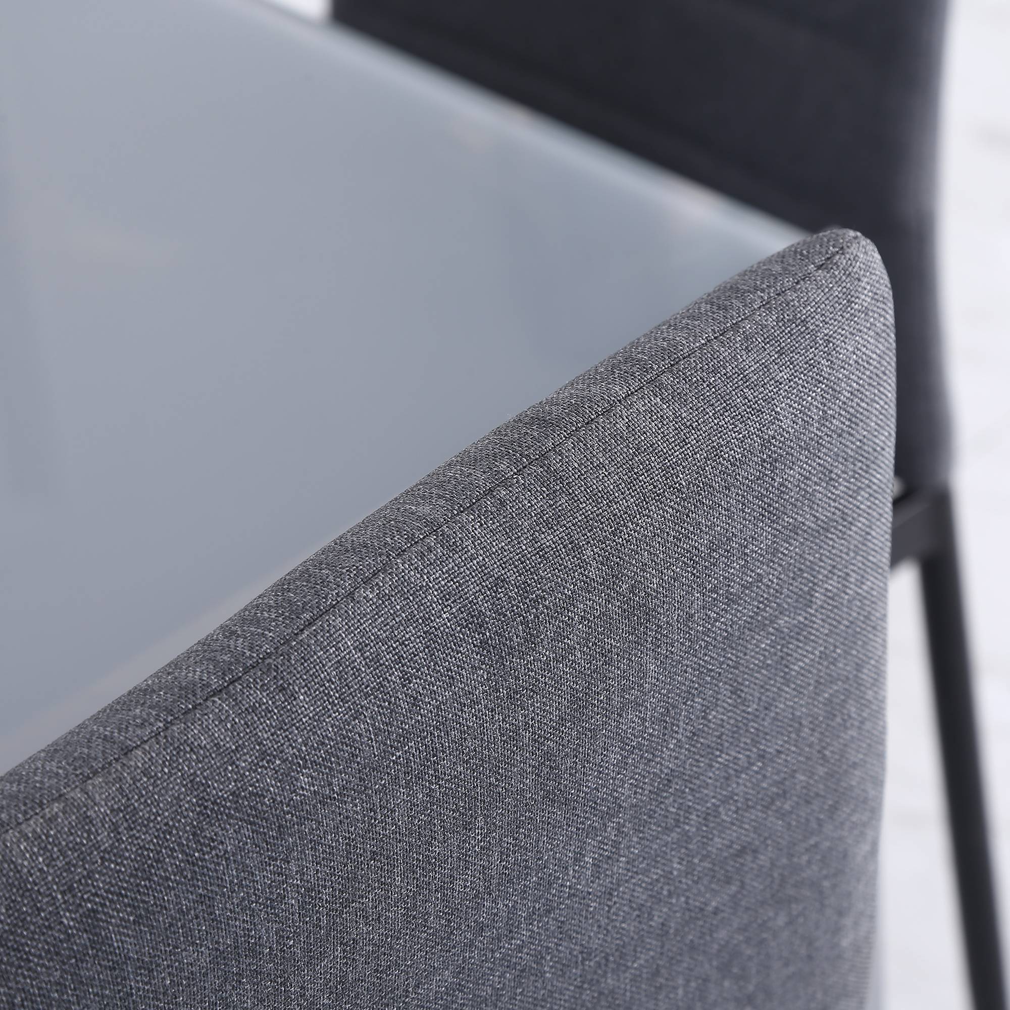 Lot de 4 chaises de salle à manger chaises de cuisine avec dossier haut pieds en métal et tissu en lin 41x50x97cm gris - Image 9