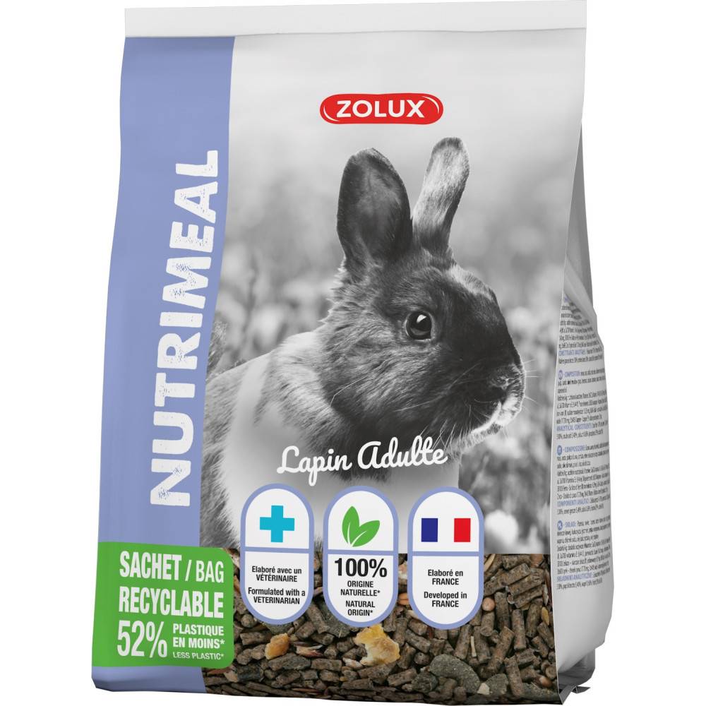 Zolux - zolux - Alimentation Granulés lapin nain adulte de 6 mois et + nutrimeal  800g - Image 3