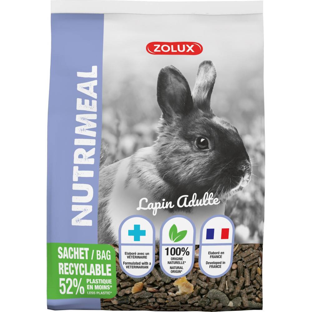 Zolux - zolux - Alimentation Granulés lapin nain adulte de 6 mois et + nutrimeal  800g - Image 1