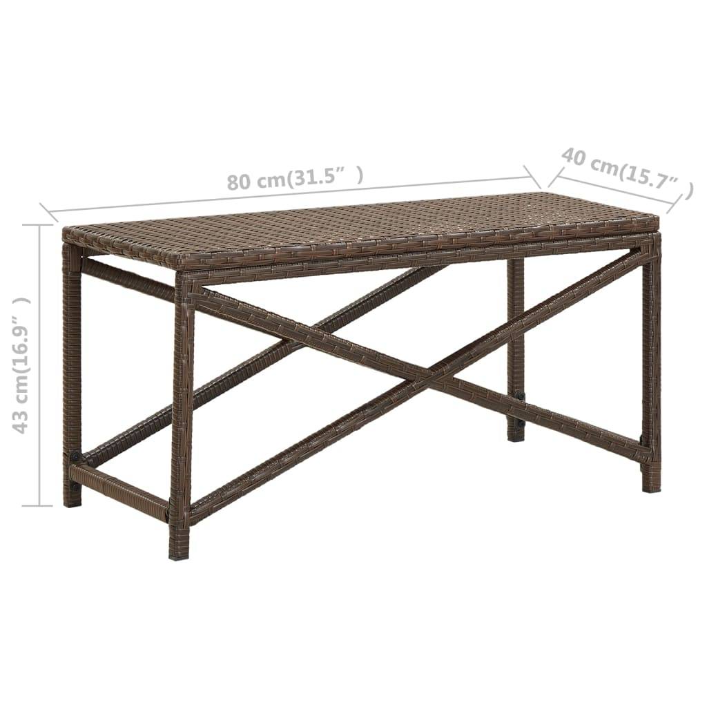 Maison Chic - Banc de jardin - Banc d'extérieur - Banquette 80 cm Résine tressée Marron - Image 6