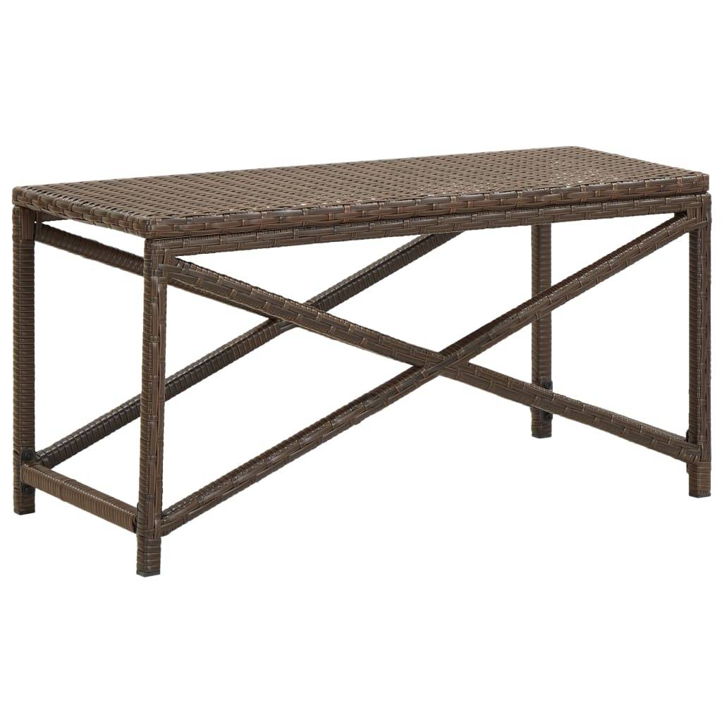 Maison Chic - Banc de jardin - Banc d'extérieur - Banquette 80 cm Résine tressée Marron - Image 2