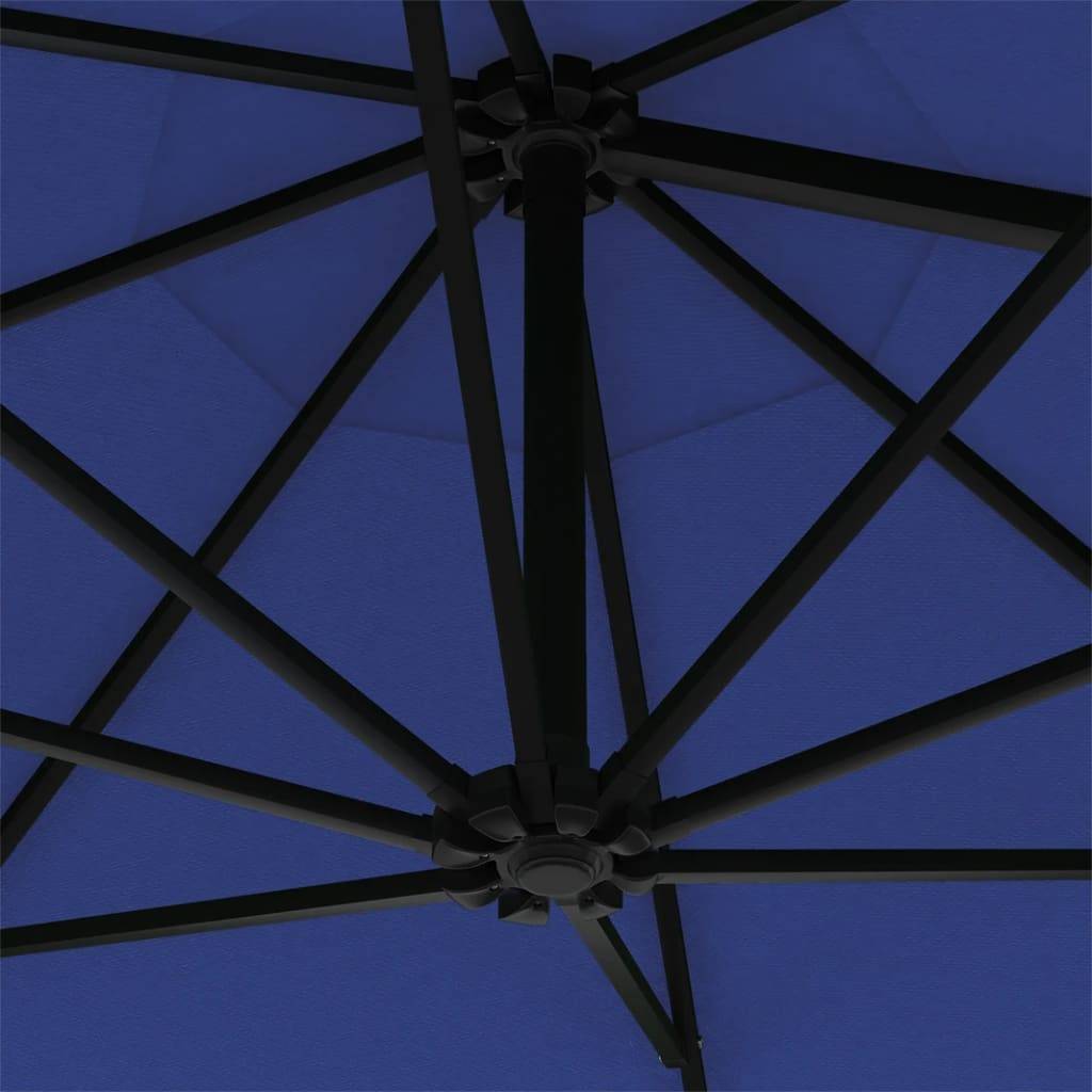 Helloshop26 - Parasol mural avec mât métallique et led 300 cm bleu - Image 7