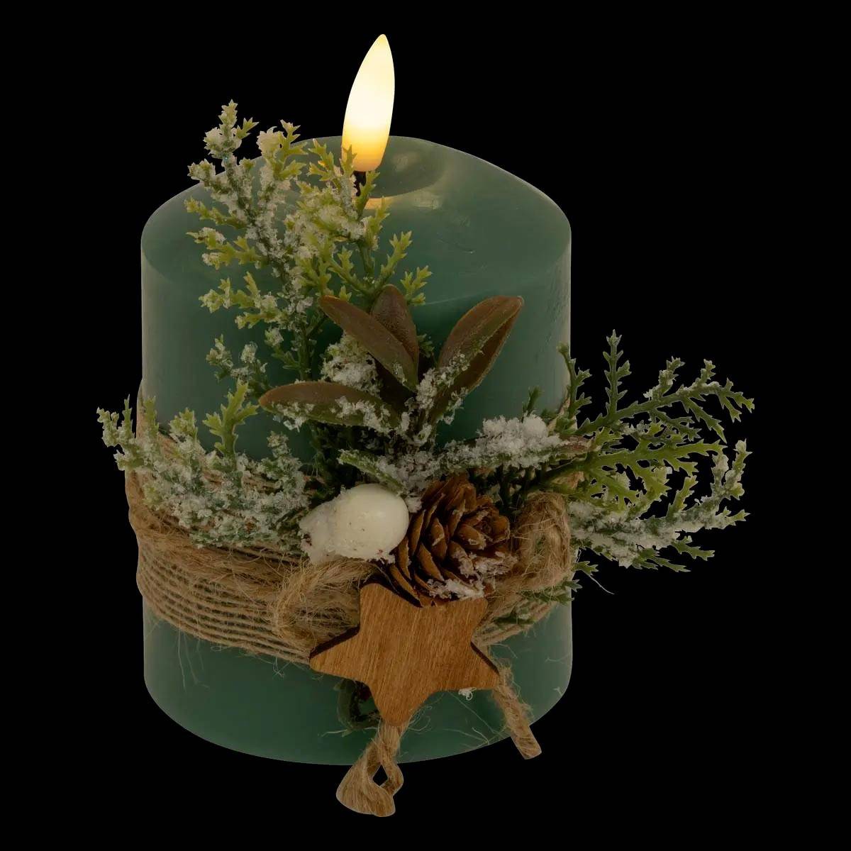 Atmosphera - Bougie LED déco branche H.10cm vert - Atmosphera Créateur d'intérieur - Image 6