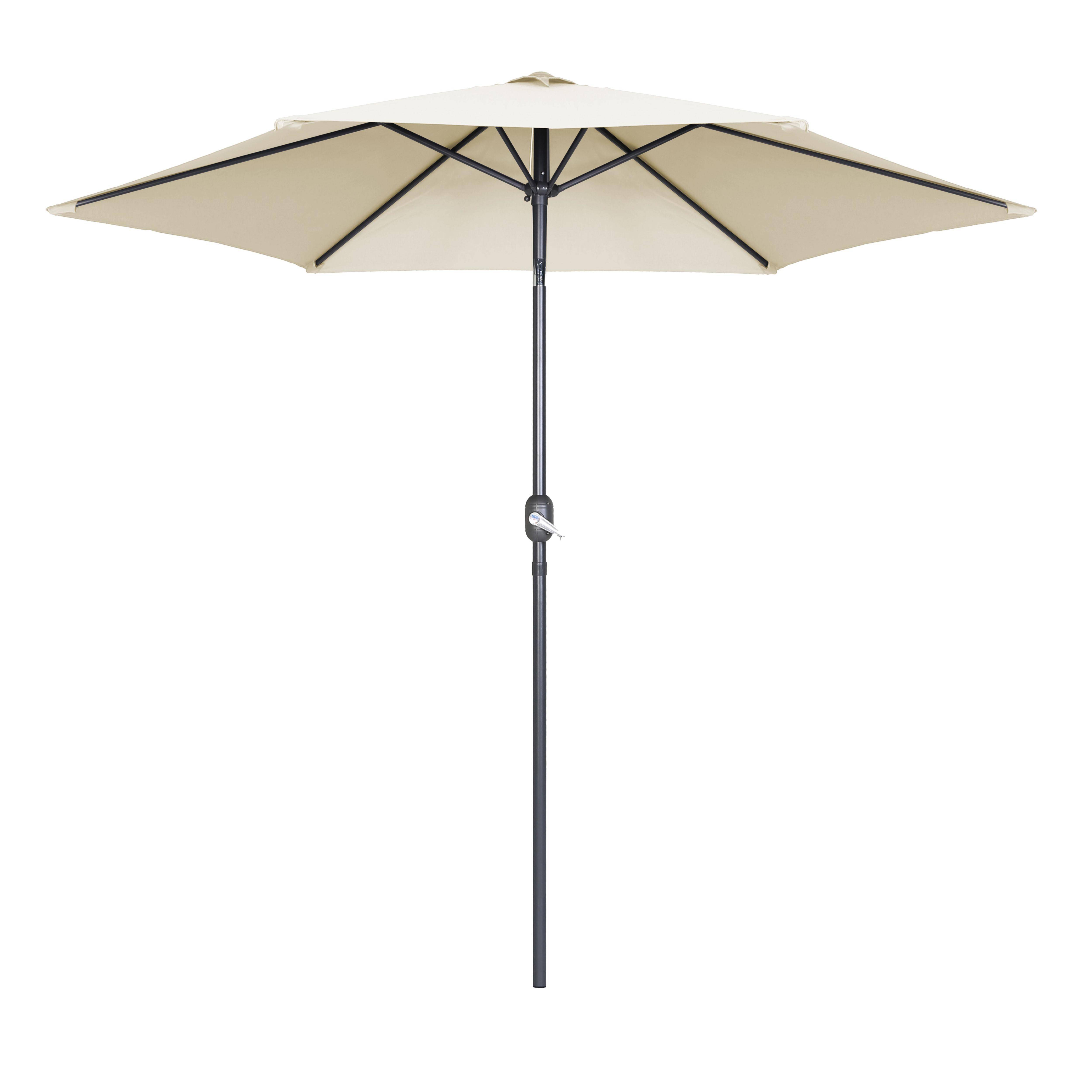 Oviala - Parasol droit inclinable 3m et 4 dalles lestées aluminium blanc Matera - Oviala - Image 3