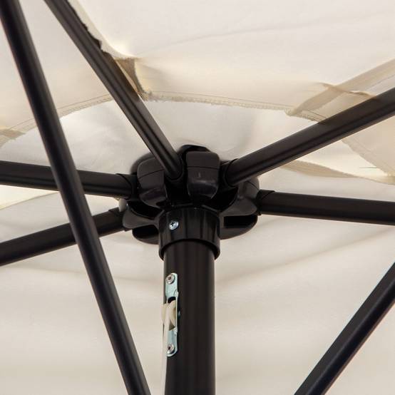Parasol demi-lune métal balcon terrasse anti-UV manivelle 293x150cm blanc crème - ComfortXL Outdoor Living - Image 7