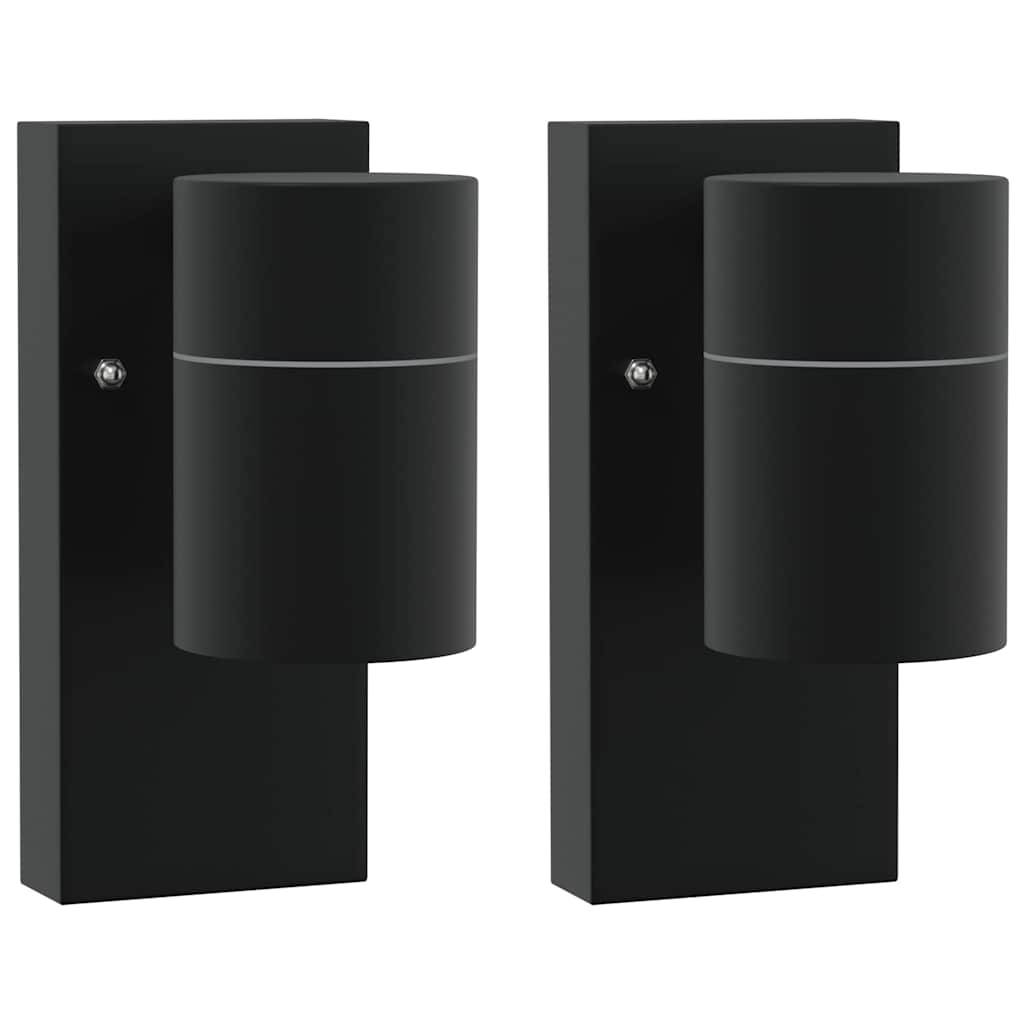 2pcs Appliques murales extérieures - Lampes murales extérieures Noir 6.5 x 10.5 x 16 cm g31 - Image 1