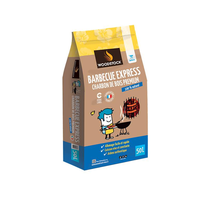 WOODSTOCK - Barbecue Express - Charbon de bois Woodstock - Sac de 50 L - Image 1