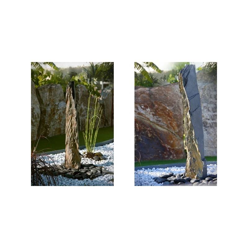 Menhir monolithe ardoise 70/90 cm - Noir  (Lot de 5) - Jardinex - Image 2