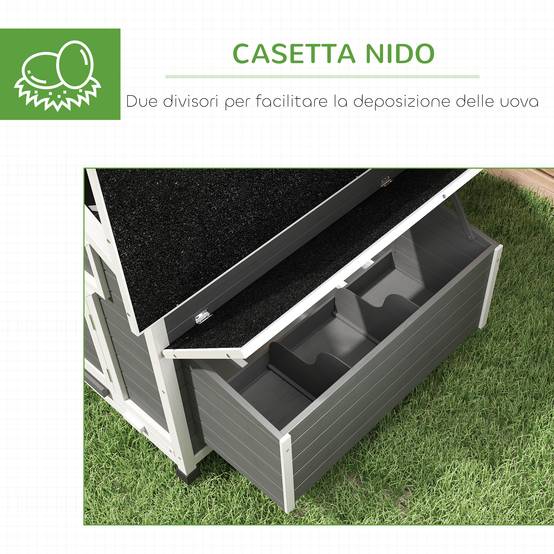 ComfortXL - Poulailler bois sapin extérieur grand nichoir toit étanche 150x100x96.5cm gris - ComfortXL Outdoor Living - Image 8