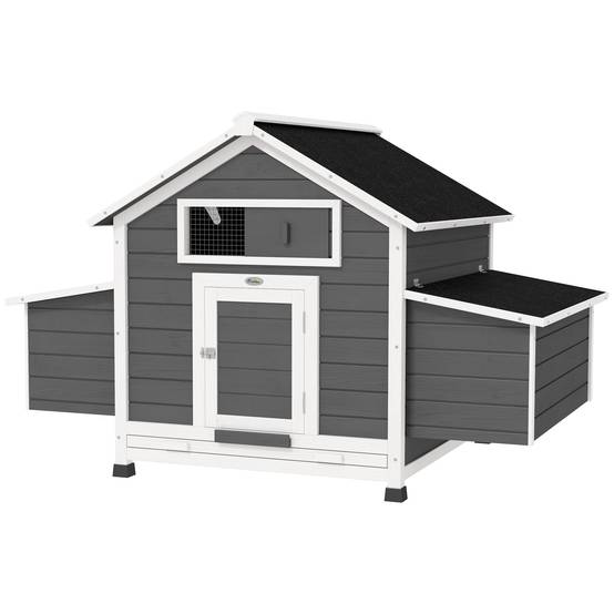 ComfortXL - Poulailler bois sapin extérieur grand nichoir toit étanche 150x100x96.5cm gris - ComfortXL Outdoor Living - Image 2