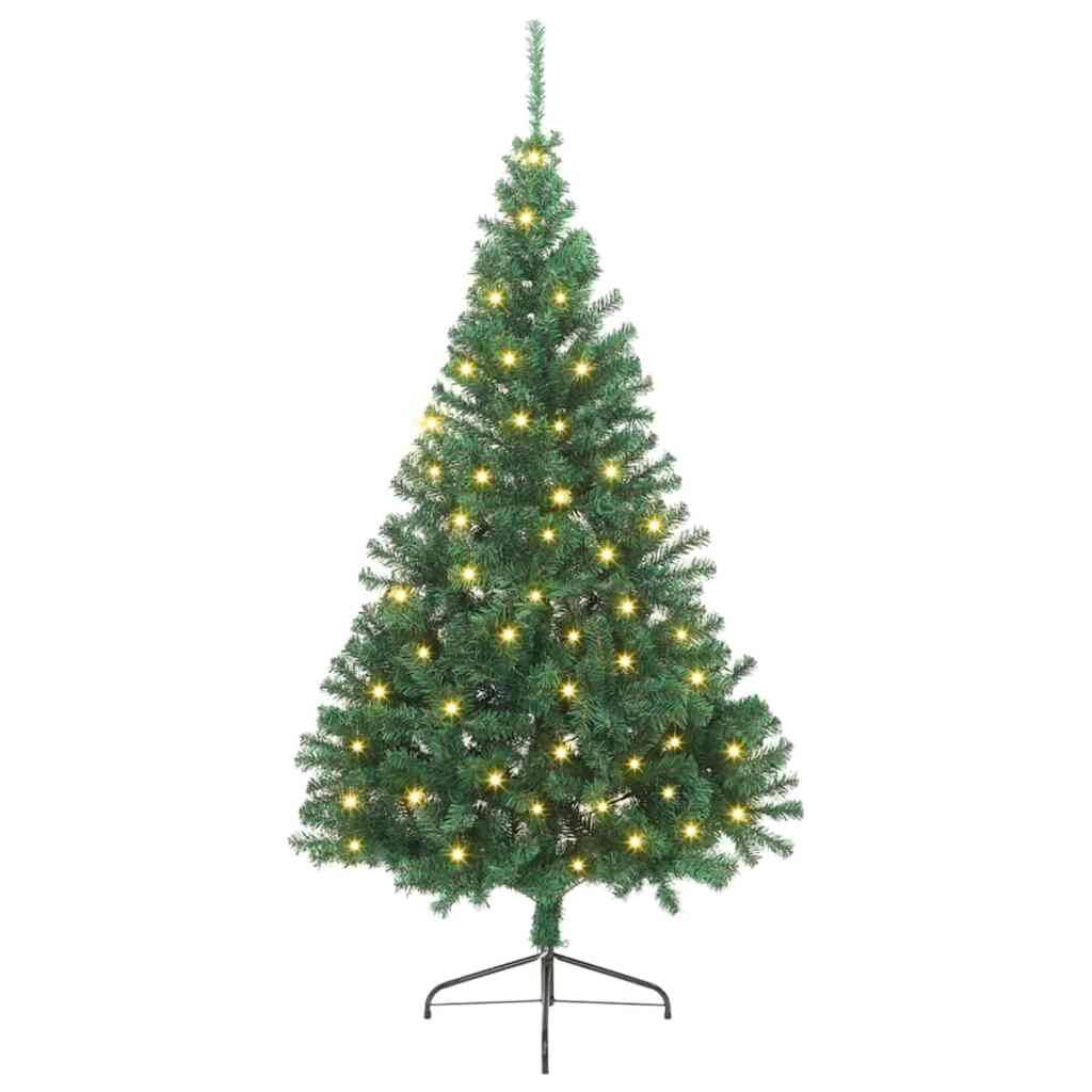 Sapin de Noël | Arbre de Noël artificiel pré-éclairé Vert 240 cm PVC Maison Chic