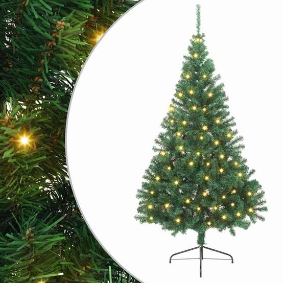 Sapin de Noël | Arbre de Noël artificiel pré-éclairé Vert 240 cm PVC Maison Chic - Image 2