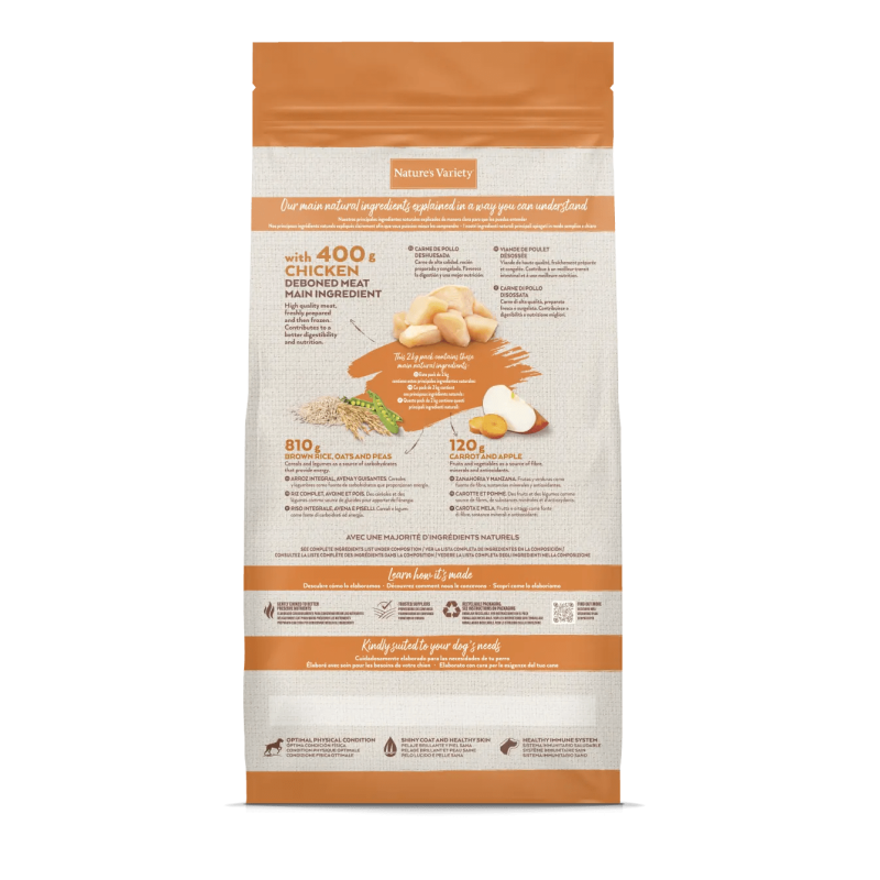 CROQUETTE CHIEN - ORIGINAL MEDIUM/MAX POULET - NATURE'S VARIETY 10 kg - Image 2