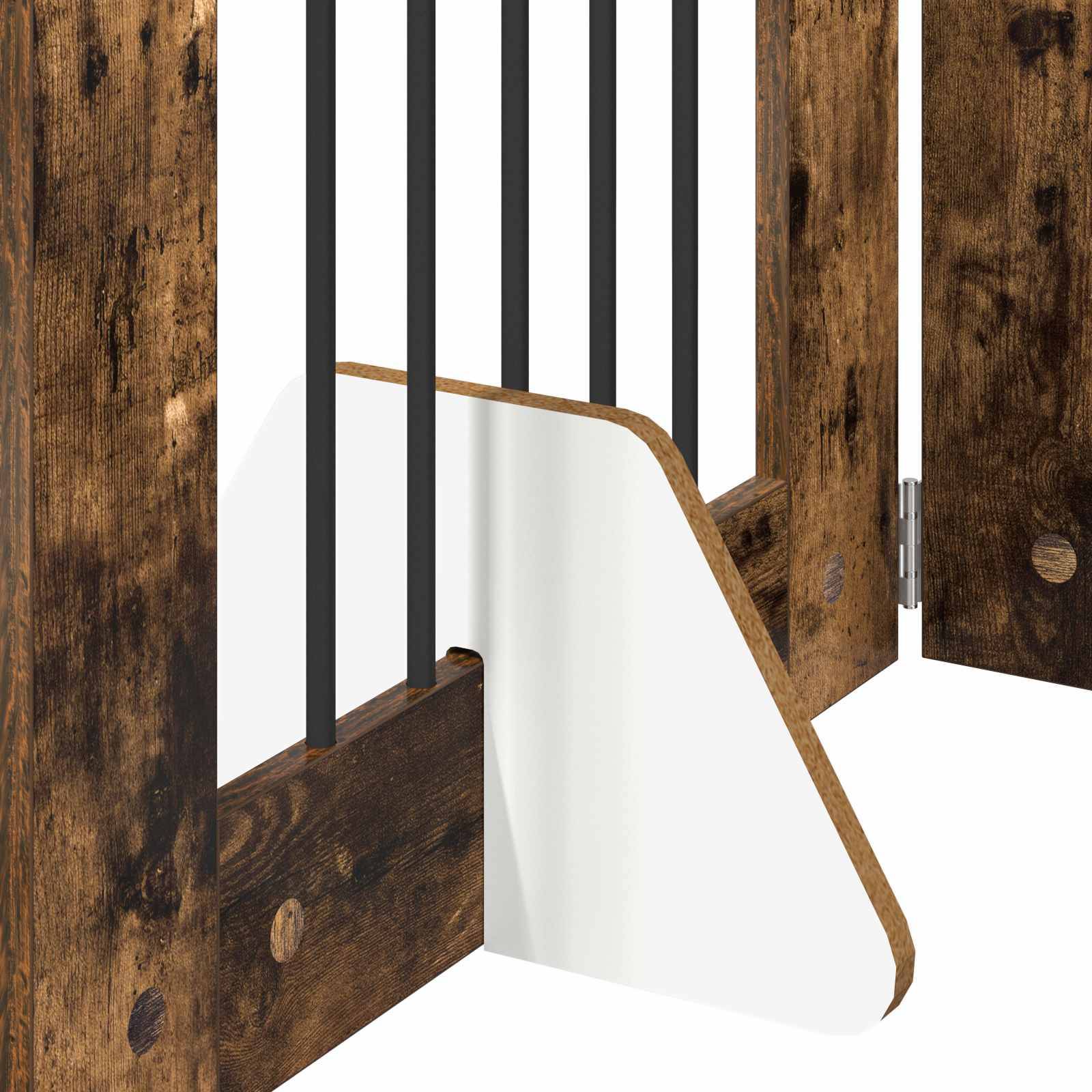 ComfortXL - Barrière pour chien bois ingénierie intérieur pliable modulable 362cm chêne fumé - ComfortXL Outdoor Living - Image 5