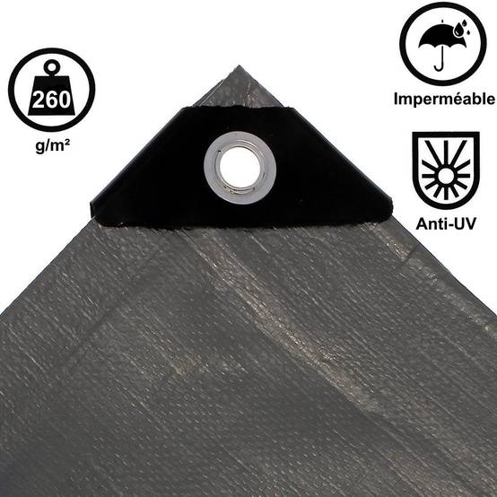 Gt Garden - Bâche spéciale bois grise ultra résistante - 260 g/m² - 2 x 10 mètres - GT GARDEN - Image 2