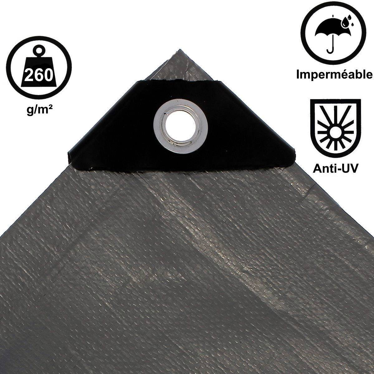 Gt Garden - Bâche spéciale bois grise ultra résistante - 260 g/m² - 2 x 10 mètres - GT GARDEN - Image 2