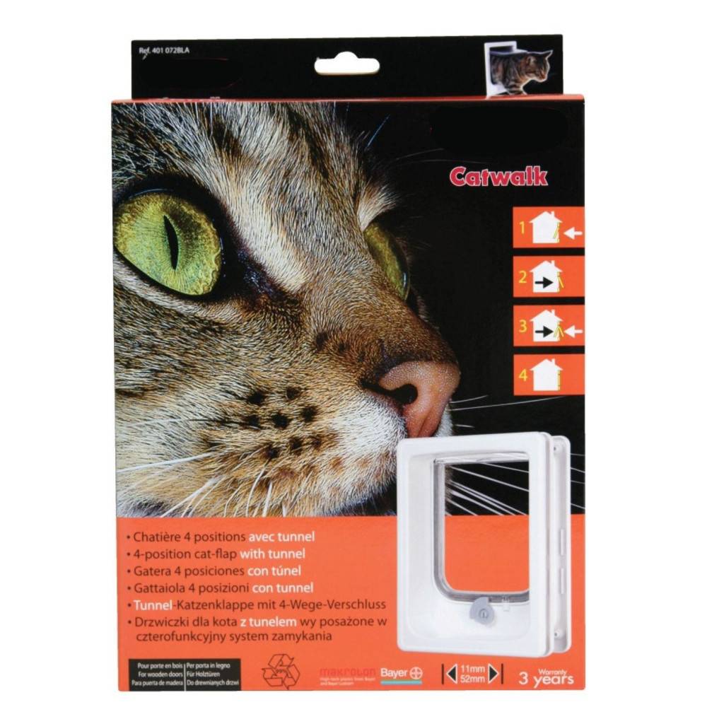 Chatière tunnel 4 positions blanc 19.8 x 25 cm pour chat - Image 4